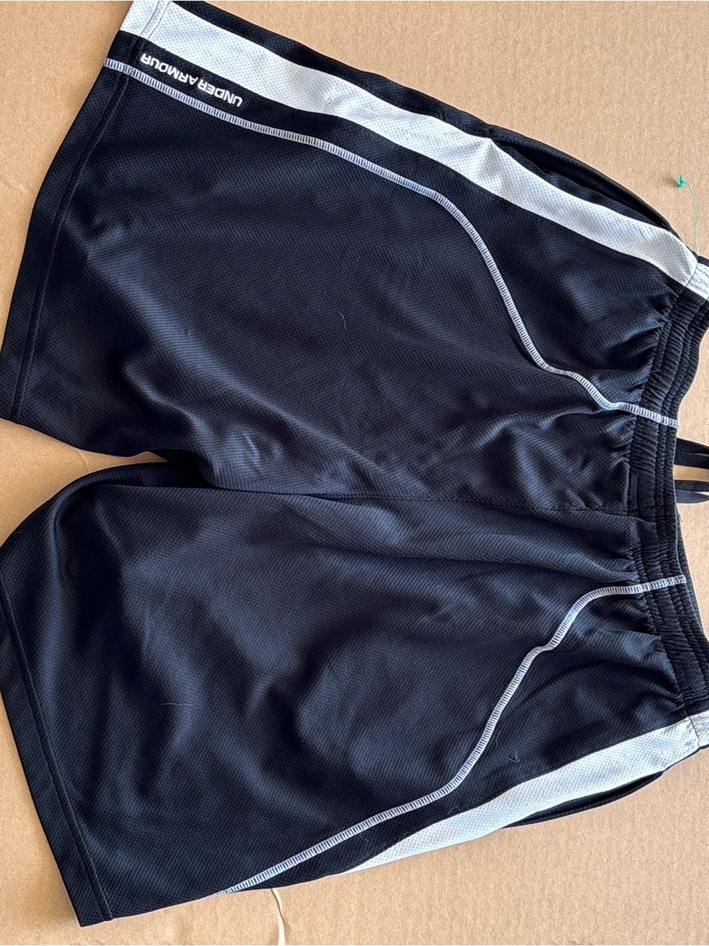 Under Armour Black Athletic Shorts with White Accents